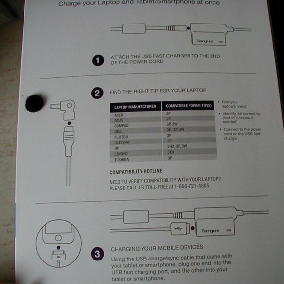 Targus Universal Laptop Charger USB Tablet Smartphone Charger - Picture 3 of 6